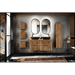 OTITEC Ensemble de meubles - 120 cm - avec Vasques à poser - Cubes et Colonne - Miroirs LED - WOTANIA