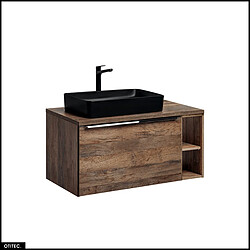 Otitec Meuble double vasque à poser - Chêne