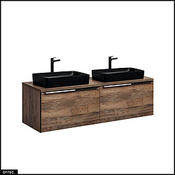 Otitec Meuble vasque double - Chêne