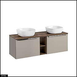 Otitec Meuble vasque double - Gris