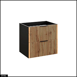 OTITEC Ensemble de meubles - 60 cm - avec Lavabo - Colonne - Miroir LED - WOTANIA