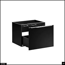 Otitec Meuble vasque double suspendu - Noir mat pas cher