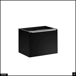 OTITEC Set de meubles de salle de bain - 120 cm - avec 2 Vasques à poser et Plan - Colonne - Miroir LED - BOLD BLACK