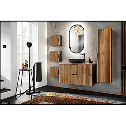 OTITEC Ensemble de meubles - 100 cm - avec Vasque à poser - Cubes et Colonne - Miroir LED - WOTANIA