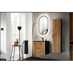 OTITEC Ensemble de meubles - 60 cm - avec Lavabo - Colonne - Miroir LED - WOTANIA
