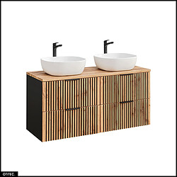 Otitec Meuble vasque double - Chêne