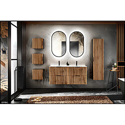 OTITEC Ensemble de meubles - 120 cm - avec Lavabo - Cube et Colonnes - Miroirs LED - WOTANIA