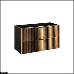 OTITEC Ensemble de meubles - 100 cm - avec Vasque à poser - Cubes et Colonne - Miroir LED - WOTANIA