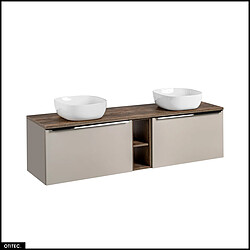 Otitec meuble vasque double suspendu - Gris