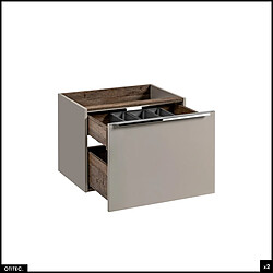 Otitec Meuble vasque avec plan - Gris pas cher