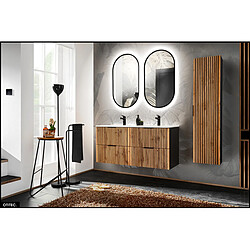 OTITEC Ensemble de meubles - 120 cm - avec Lavabo - Colonne - Miroirs LED - WOTANIA