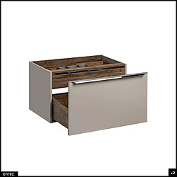 Otitec Meuble vasque double suspendu - Gris pas cher