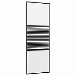 vidaXL Porte en verre Rayé Noir 76 x 2 x 205 cm Aluminium