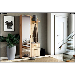 Otitec Meuble d’entrée avec miroir - Bois clair