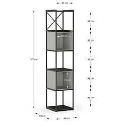 Pegane Bibliothèque ouverte métal bois - Vert