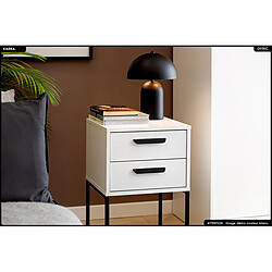 Otitec Table de chevet 2 tiroirs - Blanc