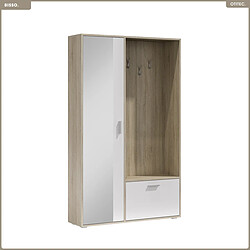 Otitec Meuble d’entrée avec miroir - Chêne clair