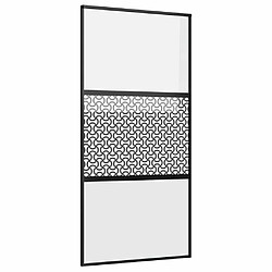 vidaXL Porte en verre Fretwork Noir 102,5 x 2 x 205 cm Aluminium