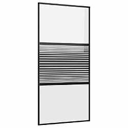 vidaXL Porte en verre Rayé Noir 102,5 x 2 x 205 cm Aluminium