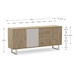 Pegane Buffet de rangement vaisselle - Chêne