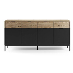 Pegane Buffet 4 portes 4 tiroirs - Noir