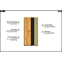 Avis Otitec Armoire penderie 3 portes - Chêne