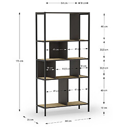 Pegane Bibliothèque étagère - Chêne