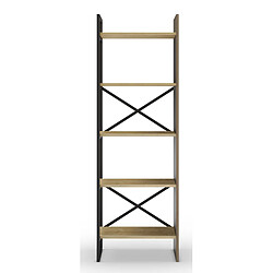 Pegane Étagère colonne haute - Chêne