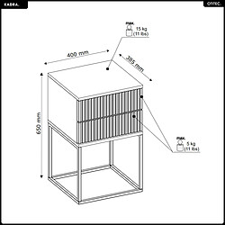 OTITEC Table de chevet - H.65 x L.40 x P.38 - KADRA pas cher