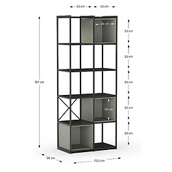 Pegane Bibliothèque haute étagère - Vert