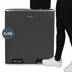 Acheter Les Collectors Poubelle à pédale 2 x 30L, grey edition - N°916