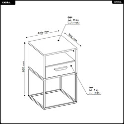 Otitec Table de chevet tiroir - Blanc pas cher