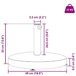 vidaXL Pied de parasol Gris foncé 48 x 48 x 32 cm pas cher