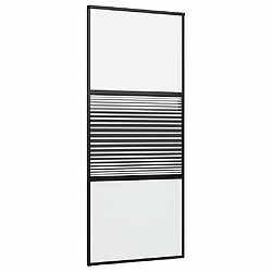vidaXL Porte en verre Rayé Noir 90 x 2 x 205 cm Aluminium