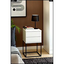 Otitec table de chevet 2 tiroirs - Blanc