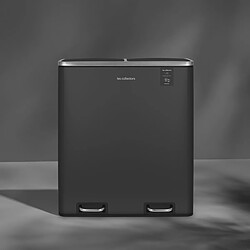 Les Collectors Poubelle à pédale 2 x 30L, grey edition - N°916 pas cher