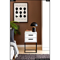 Otitec Table de chevet 2 tiroirs - Blanc