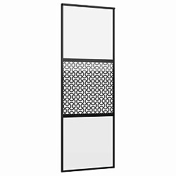 vidaXL Porte en verre Fretwork Noir 76 x 2 x 205 cm Aluminium