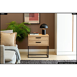 Otitec Table de chevet 2 tiroirs - Chêne