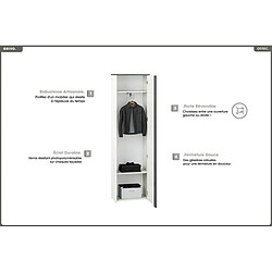 Avis Otitec armoire penderie 1 porte - Noir