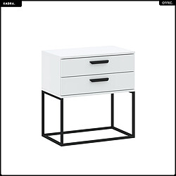 Otitec Table de chevet 2 tiroirs - Blanc