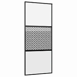 vidaXL Porte en verre Fretwork Noir 90 x 2 x 205 cm Aluminium