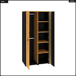 Otitec Armoire penderie 3 portes - Chêne