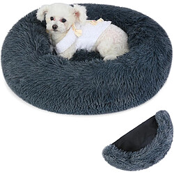 Vendos85 Panier Chat Rond Dehoussable et Lavable 50 cm noir