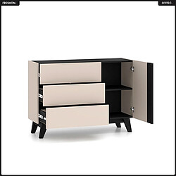 Otitec Commode design en bois - Écru