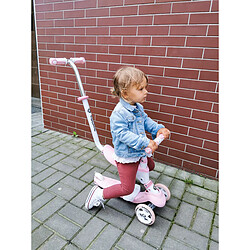 HyperMotion Trottinette Enfant Évolutive 50 KG Max Modulable 5 en 1 Draisienne Vélo Poussoir Siège Amovible Repose-pieds Selle Volant Réglable Rose