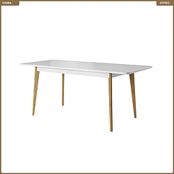 Otitec Table à manger extensible - Chêne linea/Blanc