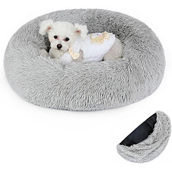 Vendos85 Panier Chat Rond Dehoussable et Lavable 50 cm gris