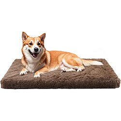 Vendos85 Panier Moelleux pour Grand Chien – Lavable et Base Antidérapante 100 x 60 x 10 cm Marron
