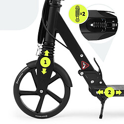 Avis Mamabrum Trottinette Enfant Noire jusqu'à 100kg - 2 amortisseurs - Fleurs- Pliable - 2 Freins- Aluminium- ABEC-7